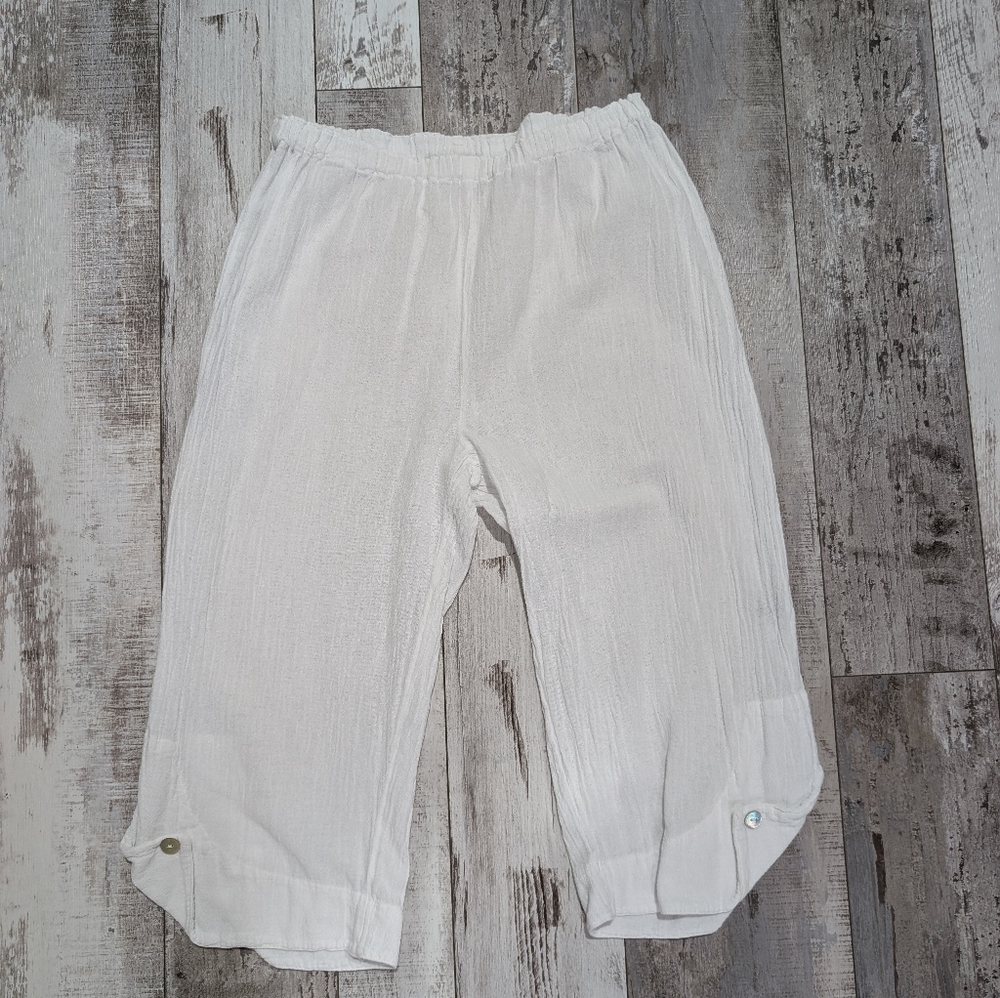 Oh My Gauze Beth White‎ Cropped Pants Size Sm /1